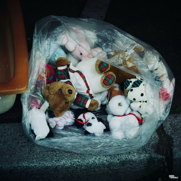 Peluches dans un sac, brocantes, vide-grenier, foire à tout - Antoine Fantin